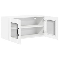 vidaXL Wall Glass Cabinet LUCCA High Gloss White 80 x 31 x 40 cm 5
