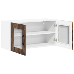 vidaXL Wall Glass Cabinet LUCCA Smoked Oak 80 x 31 x 40 cm 5