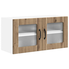 vidaXL Wall Glass Cabinet LUCCA Artisan Oak 80 x 31 x 40 cm 2