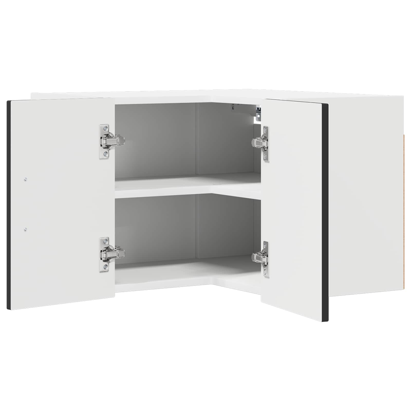 vidaXL Wall Corner Cabinet LUCCA Black 57 x 57 x 40 cm Engineered Wood 4