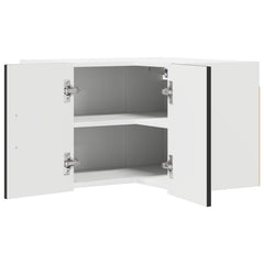 vidaXL Wall Corner Cabinet LUCCA Black 57 x 57 x 40 cm Engineered Wood 4