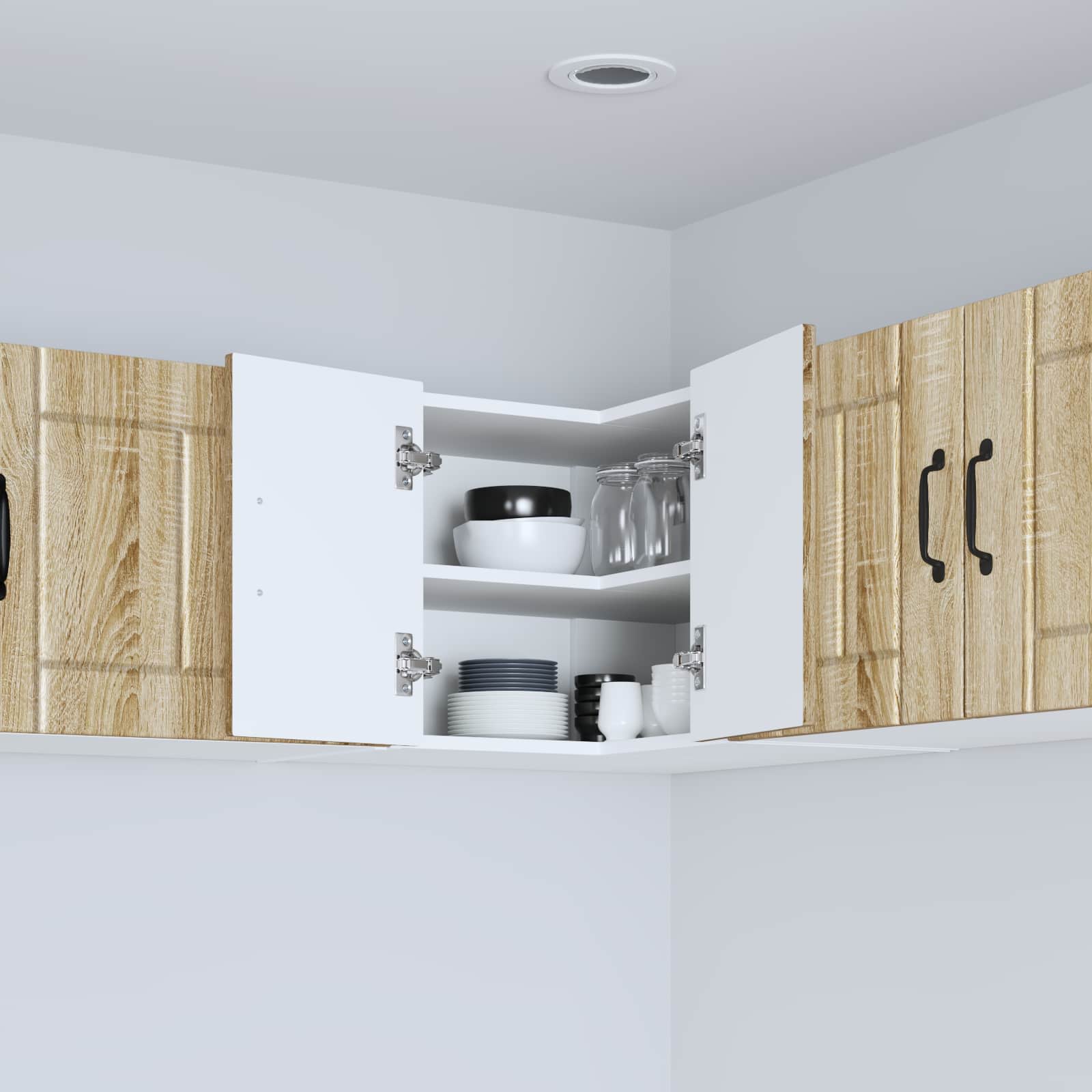 vidaXL Wall Corner Cabinet LUCCA Sonoma Oak 57 x 57 x 40 cm 4