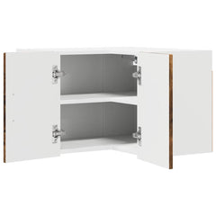 vidaXL Wall Corner Cabinet LUCCA Smoked Oak 57 x 57 x 40 cm 5
