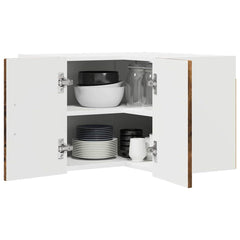 vidaXL Wall Corner Cabinet LUCCA Smoked Oak 57 x 57 x 40 cm 3