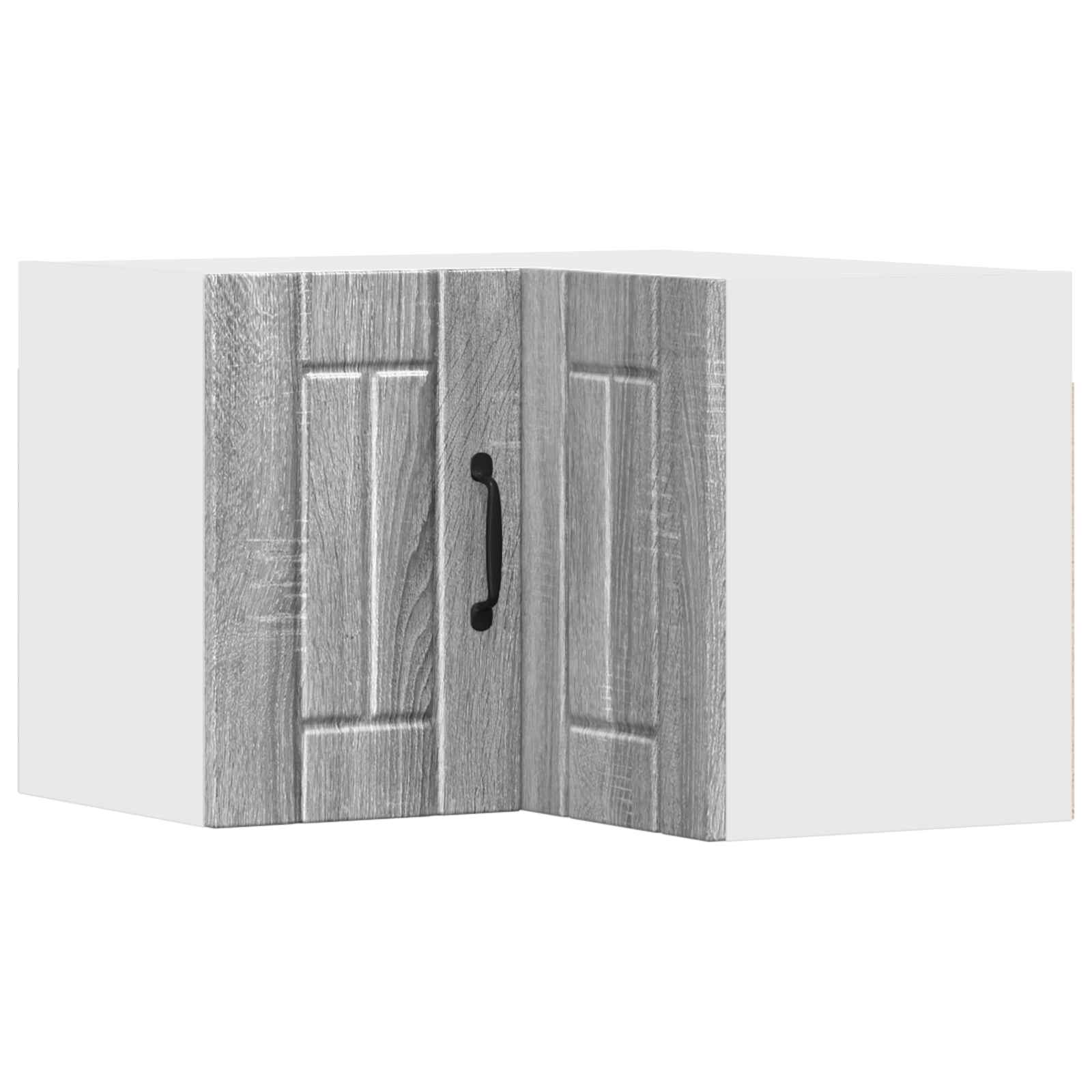 vidaXL Wall Corner Cabinet LUCCA Grey Sonoma 57 x 57 x 40 cm 2
