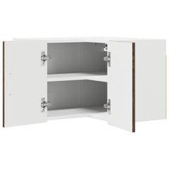 vidaXL Wall Corner Cabinet LUCCA Brown Oak 57 x 57 x 40 cm 1