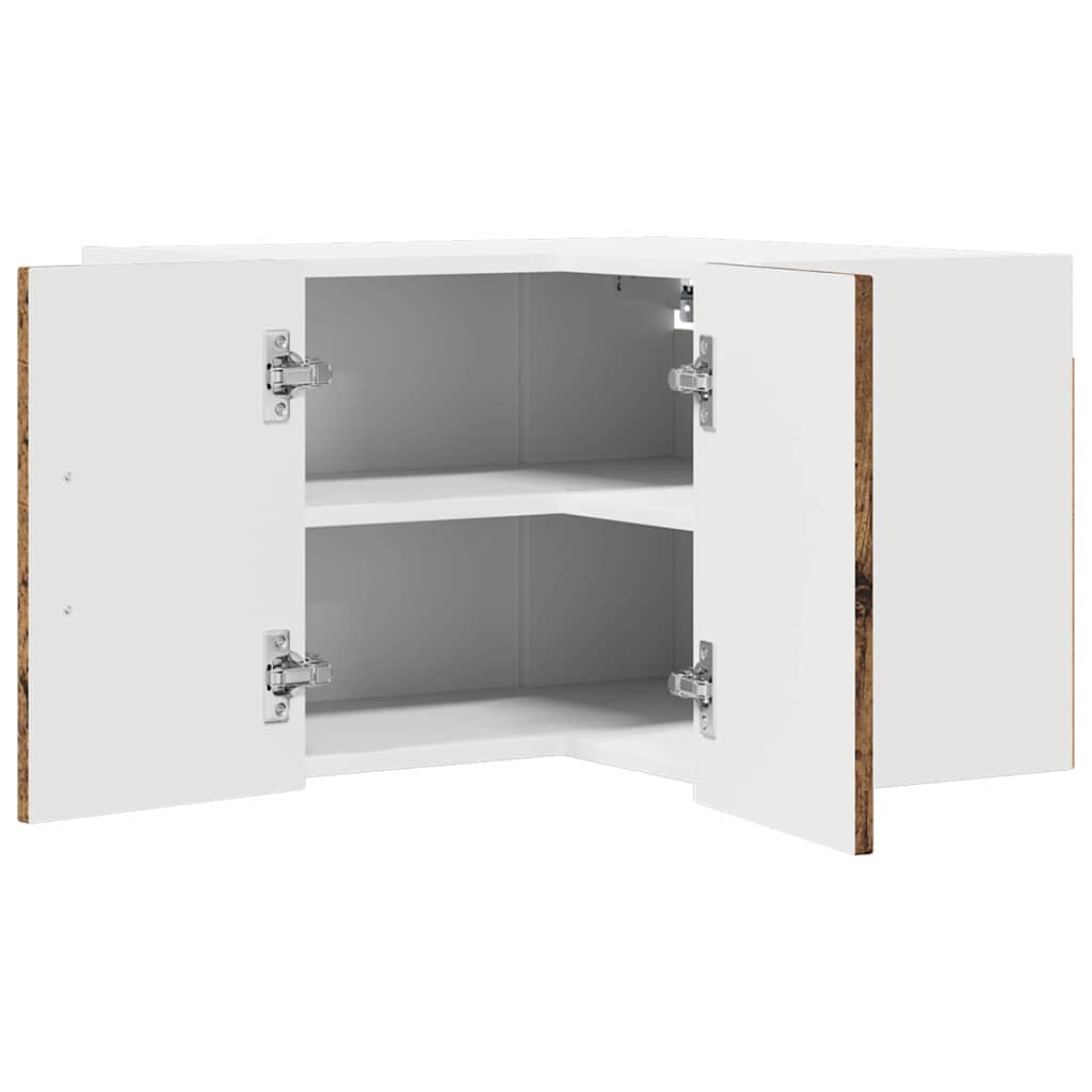 vidaXL Wall Corner Cabinet LUCCA Old Wood 57 x 57 x 40 cm 5