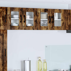 vidaXL Wall Glass Cabinet LUCCA Smoked Oak 60 x 31 x 40 cm 1
