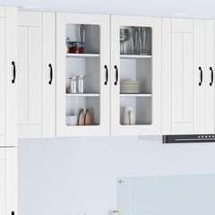 vidaXL Wall Glass Cabinet LUCCA White 40 x 31 x 80 cm Engineered Wood 1