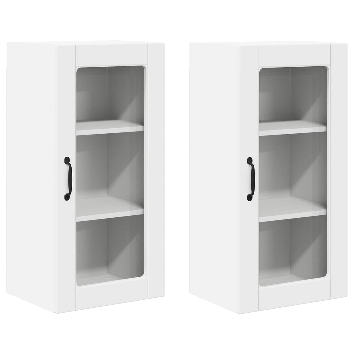 Wall Glass Cabinet LUCCA 2 pcs 40 x 31 x 80 cm White 2x wall glass cabinet (1 door) 40 cm wide 80 cm high