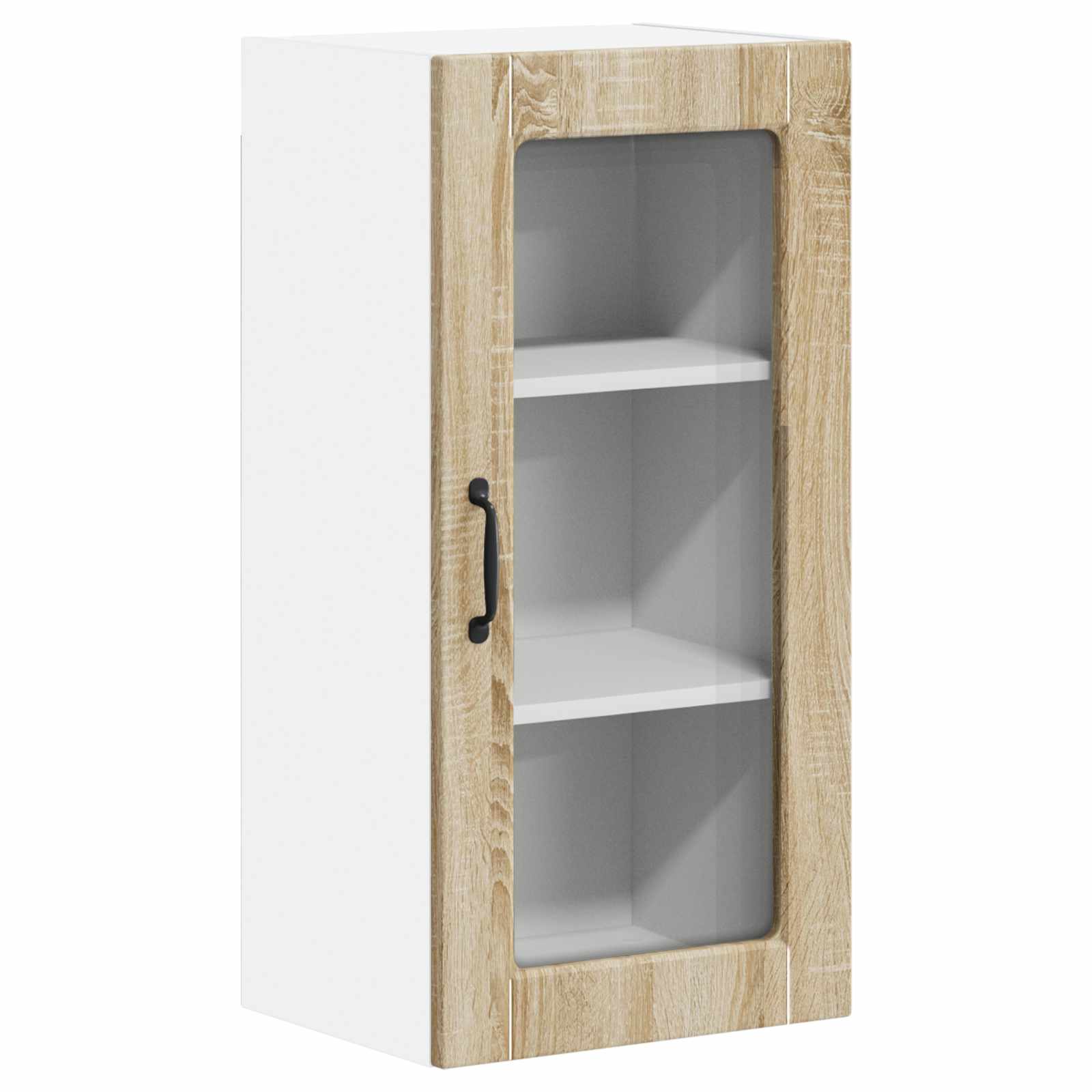 vidaXL Wall Glass Cabinet LUCCA Sonoma Oak 40 x 31 x 80 cm 2