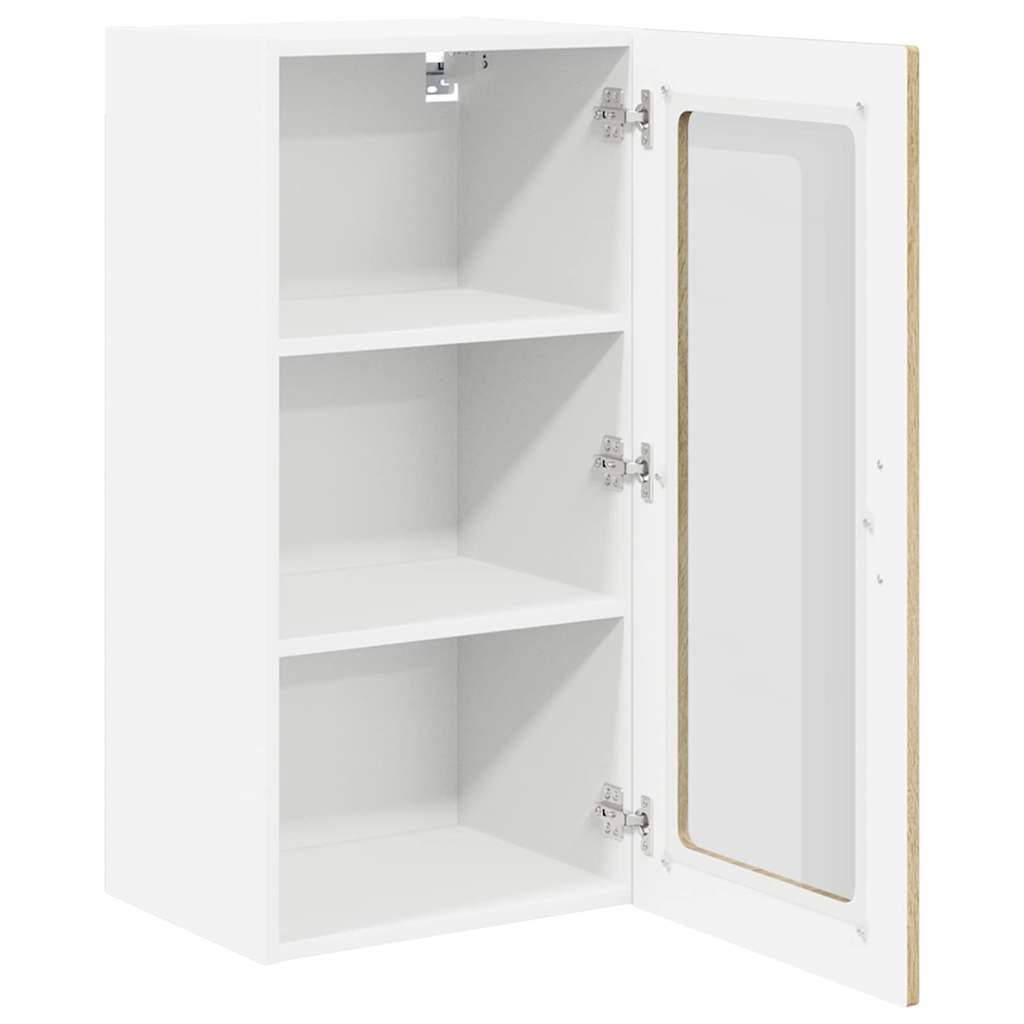 vidaXL Wall Glass Cabinet LUCCA Sonoma Oak 40 x 31 x 80 cm 5
