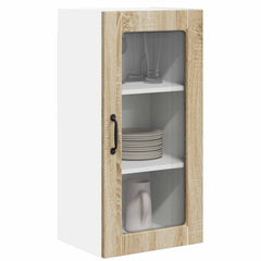 vidaXL Wall Glass Cabinet LUCCA Sonoma Oak 40 x 31 x 80 cm 3