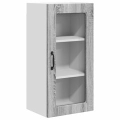 Wall Glass Cabinet LUCCA 2 pcs 40 x 31 x 80 cm Grey Sonoma 2x wall glass cabinet (1 door) 40 cm wide 80 cm high