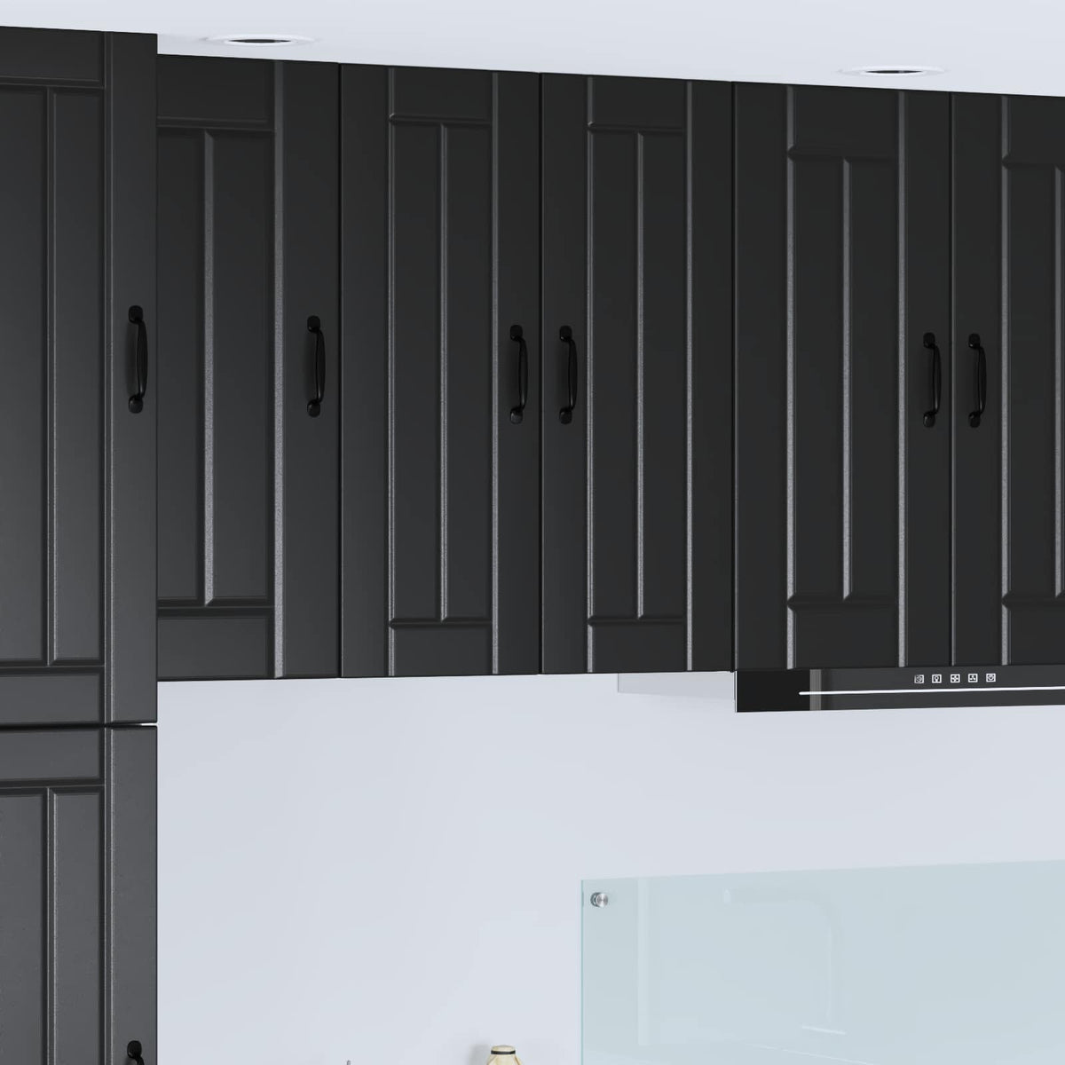 vidaXL Kitchen Wall Cabinet with Glass Door "Lucca" Black