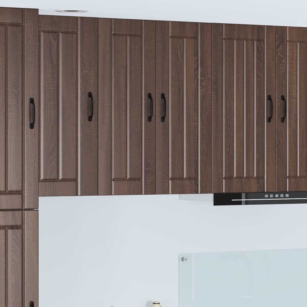 Kitchen Wall Cabinet "Lucca" Engineered Wood Brown Oak 1x wall cabinet (2 doors) 60 cm wide 80 cm high