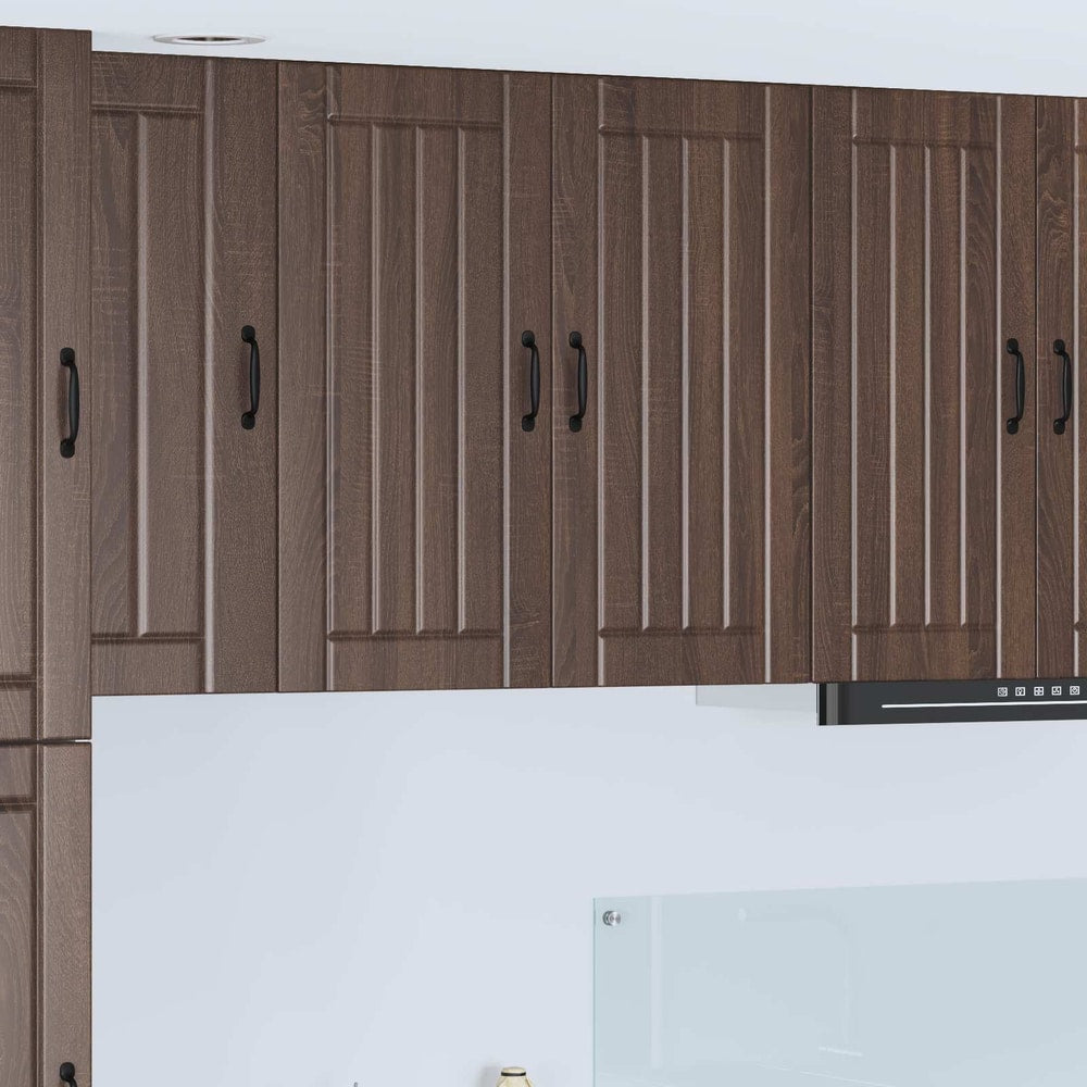 Kitchen Wall Cabinet "Lucca" Engineered Wood Brown Oak 1x wall cabinet (2 doors) 80 cm wide 80 cm high