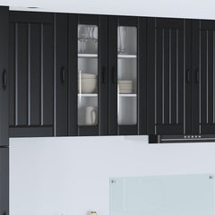 vidaXL Kitchen Wall Cabinet with Glass Door "Lucca" Black