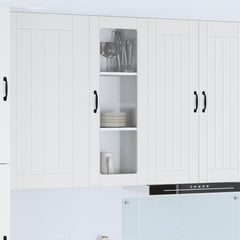 vidaXL Wall Glass Cabinet LUCCA White 40 x 31 x 100 cm Engineered Wood 1
