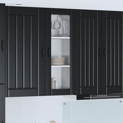 vidaXL Kitchen Wall Cabinet with Glass Door "Lucca" Black