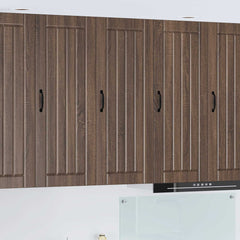 Kitchen Wall Cabinet "Lucca" Engineered Wood Brown Oak 1x wall cabinet (1 door) 40 cm wide 100 cm high