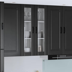 vidaXL Kitchen Wall Cabinet with Glass Door "Lucca" Black