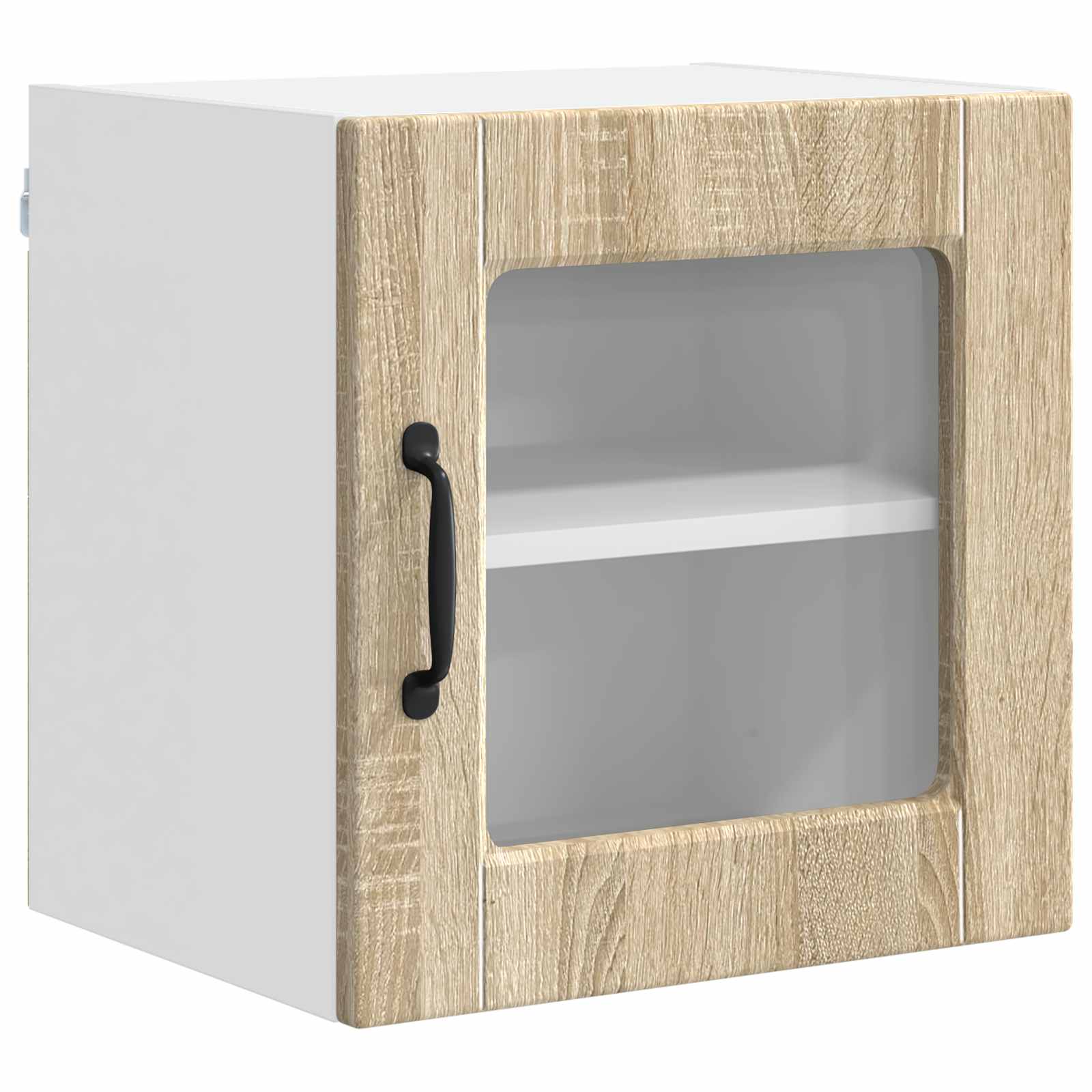 vidaXL Wall Glass Cabinet PORTO Sonoma Oak 40 x 31 x 40 cm 2