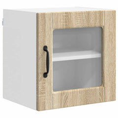 vidaXL Wall Glass Cabinet PORTO Sonoma Oak 40 x 31 x 40 cm 2