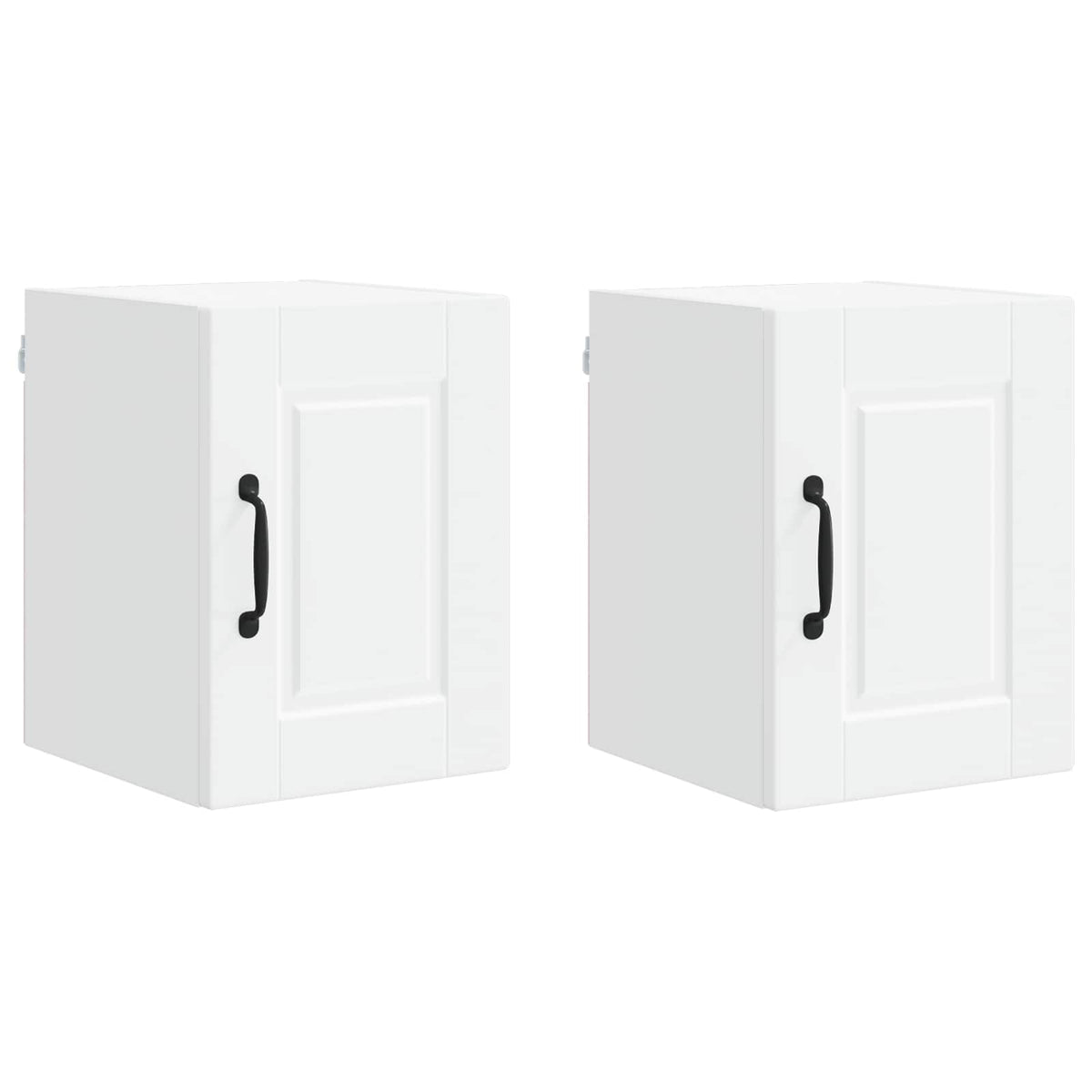 Kitchen Wall Cabinet with Glass Door "Porto" White 1x wall corner cabinet 57 cm wide 100 cm high–2x wall glass cabinet (1 door) 40 cm wide 40 cm high 2x wall cabinet (1 door) 30 cm wide 40 cm high