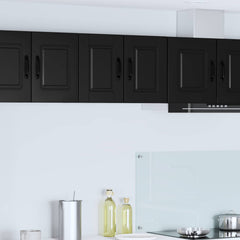 vidaXL Wall Cabinet PORTO 2 pcs Black Engineered Wood 1