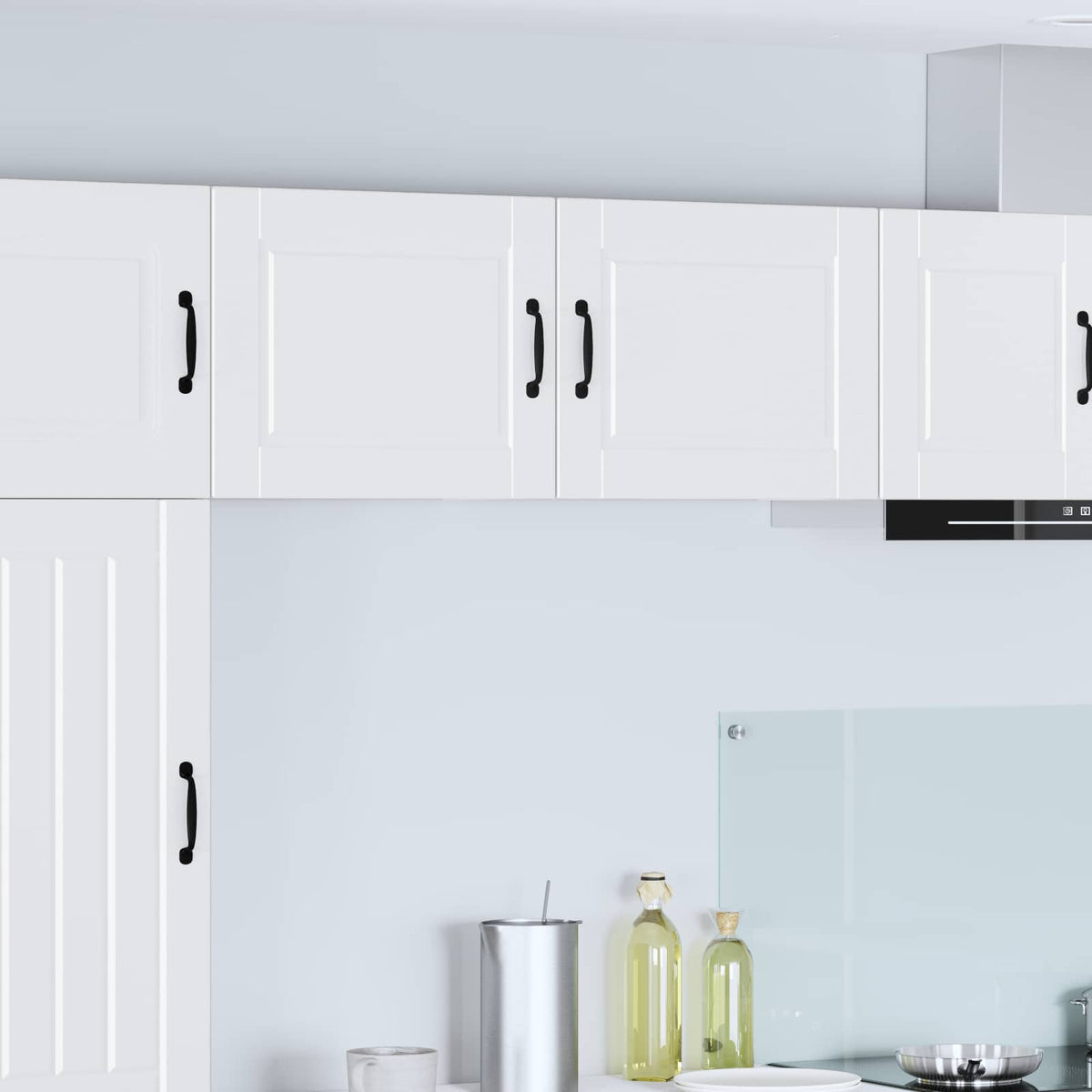 vidaXL Kitchen Wall Cabinet with Glass Door "Porto" White