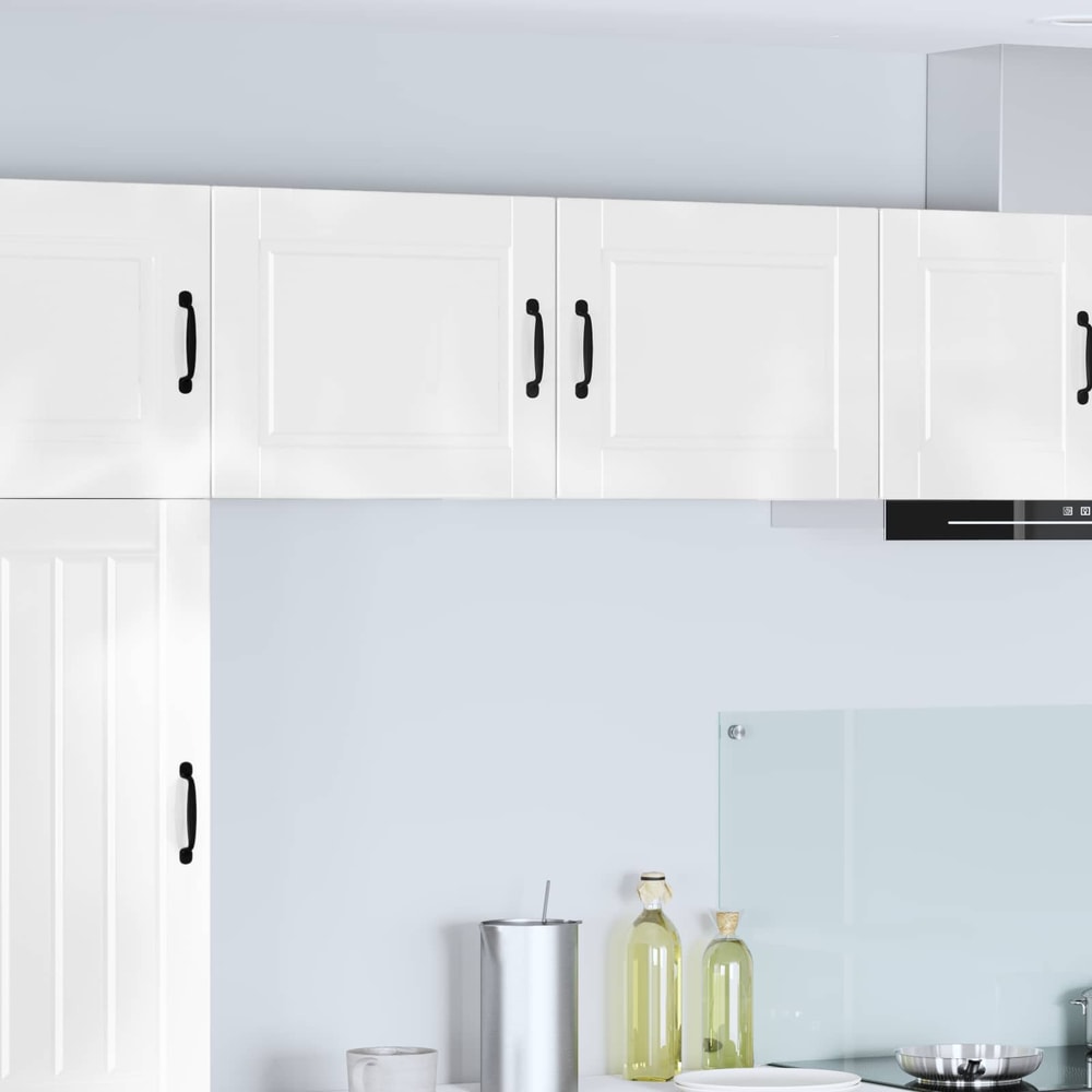 Kitchen Wall Cabinet "Porto" Engineered Wood High Gloss White 1x wall cabinet (1 door) 50 cm wide 40 cm high