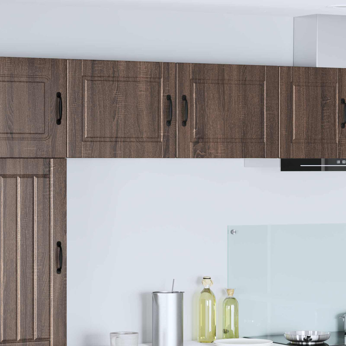 vidaXL Kitchen Wall Cabinet with Glass Door "Porto" Brown Oak