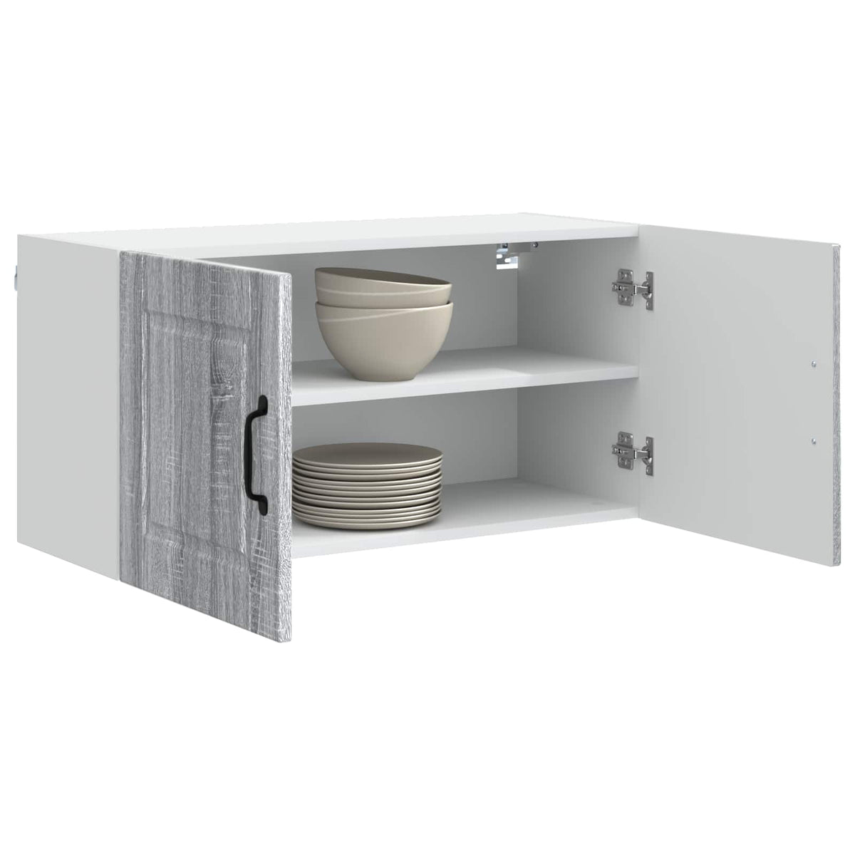 Kitchen Wall Cabinet "Porto" Engineered Wood Grey Sonoma 1x wall cabinet (2 doors) 80 cm wide 40 cm high