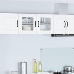 vidaXL Kitchen Wall Cabinet with Glass Door "Porto" White