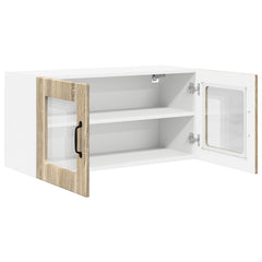 vidaXL Wall Glass Cabinet PORTO Sonoma Oak 80 x 31 x 40 cm 5