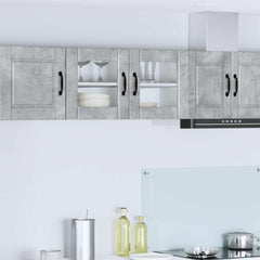 vidaXL Wall Glass Cabinet PORTO Concrete Grey 80 x 31 x 40 cm 1