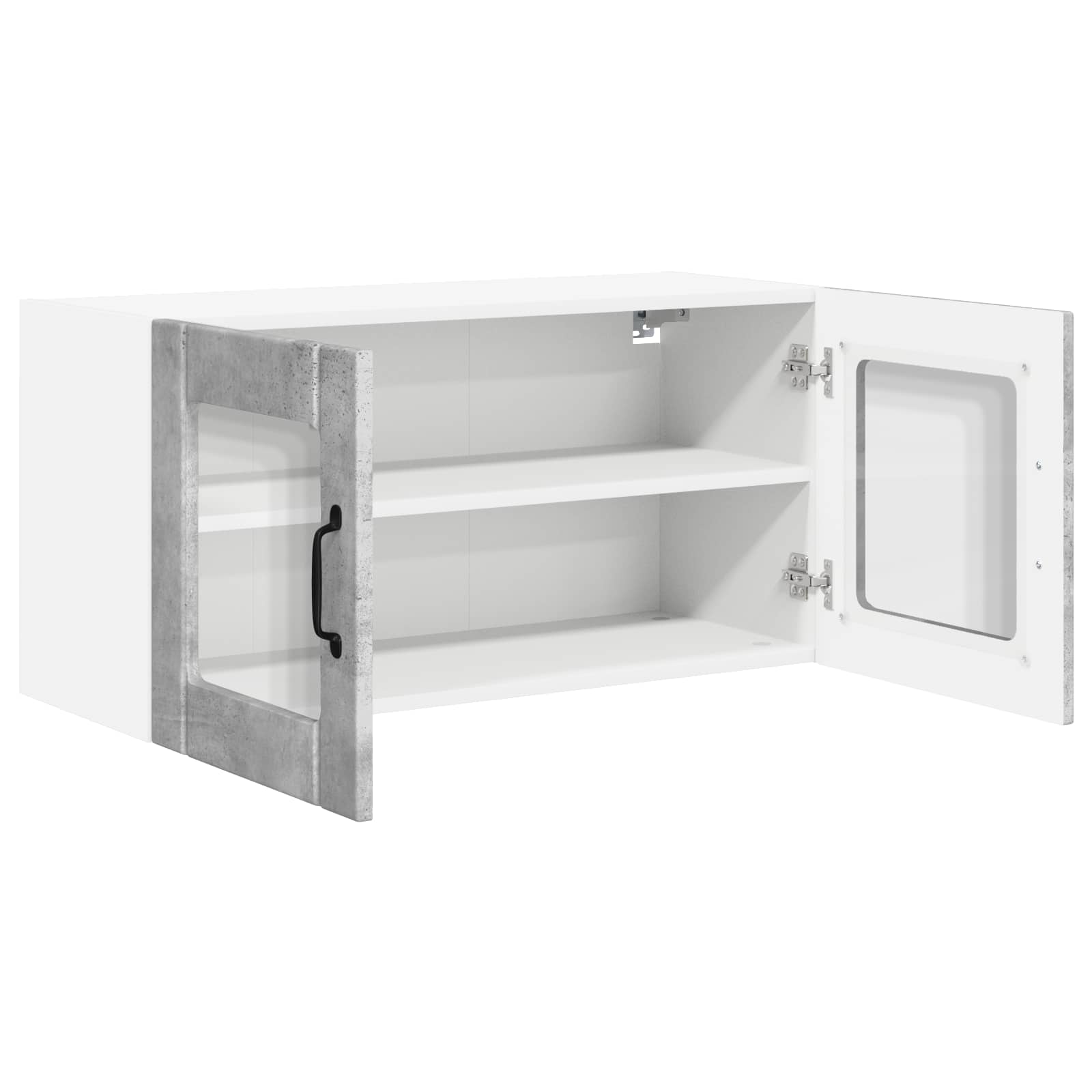 vidaXL Wall Glass Cabinet PORTO Concrete Grey 80 x 31 x 40 cm 5
