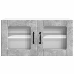 vidaXL Wall Glass Cabinet PORTO Concrete Grey 80 x 31 x 40 cm 6