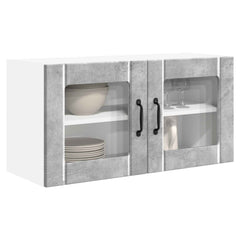 vidaXL Wall Glass Cabinet PORTO Concrete Grey 80 x 31 x 40 cm 3