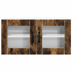 vidaXL Wall Glass Cabinet PORTO Smoked Oak 80 x 31 x 40 cm 6