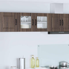 vidaXL Wall Glass Cabinet PORTO Brown Oak 80 x 31 x 40 cm 1