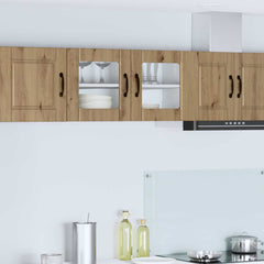 vidaXL Wall Glass Cabinet PORTO Artisan Oak 80 x 31 x 40 cm 1