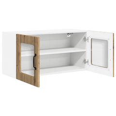 vidaXL Wall Glass Cabinet PORTO Artisan Oak 80 x 31 x 40 cm 5