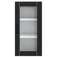 vidaXL Wall Glass Cabinet PORTO Black 40 x 31 x 80 cm Engineered Wood 6