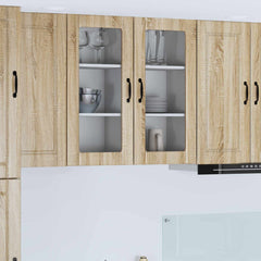vidaXL Kitchen Wall Cabinet with Glass Door "Porto" Sonoma Oak