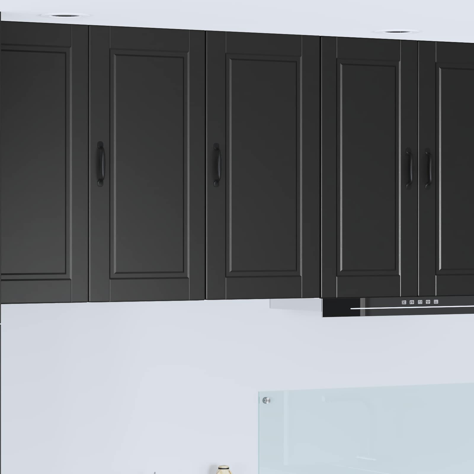 vidaXL Wall Cabinet PORTO Black 40 x 31 x 80 cm Engineered Wood 1