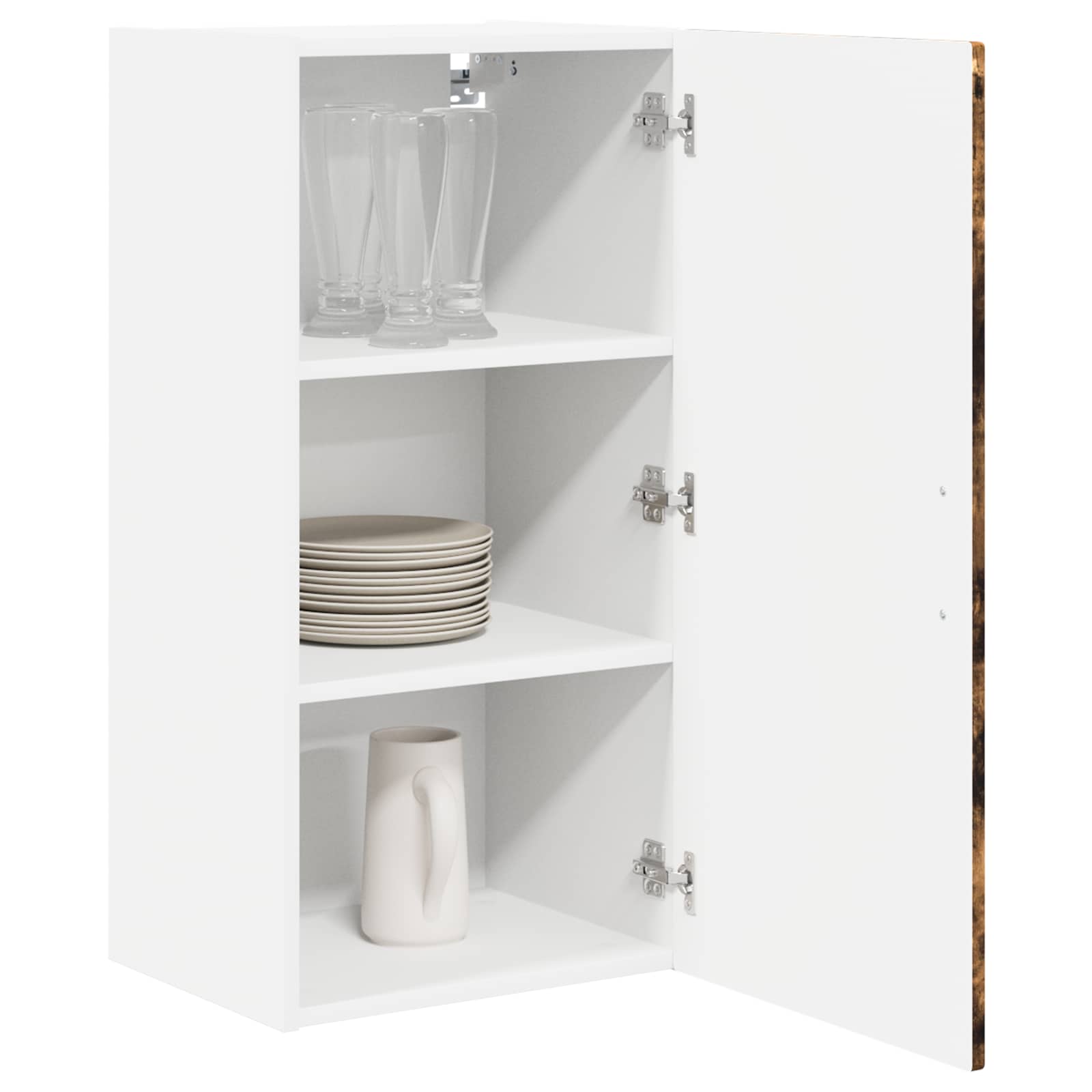 vidaXL Wall Cabinet PORTO Smoked Oak 40 x 31 x 80 cm Engineered Wood 3