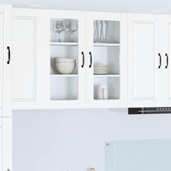 vidaXL Kitchen Wall Cabinet with Glass Door "Porto" White