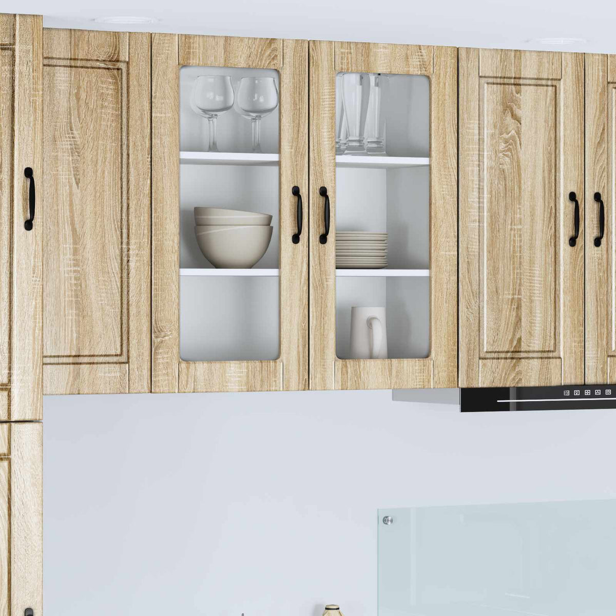 vidaXL Kitchen Wall Cabinet with Glass Door "Porto" Sonoma Oak